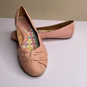 BORN Pink Leather LILLY Ballet Flats Rounded Toe Cushioned Insole Slide-On 9M